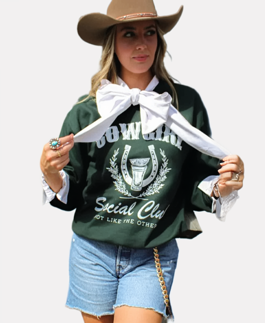 Green COWGIRL SOCIAL CLUB Sweatshirt
