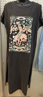 Yee Haw Cowgirl T-Shirt Dress