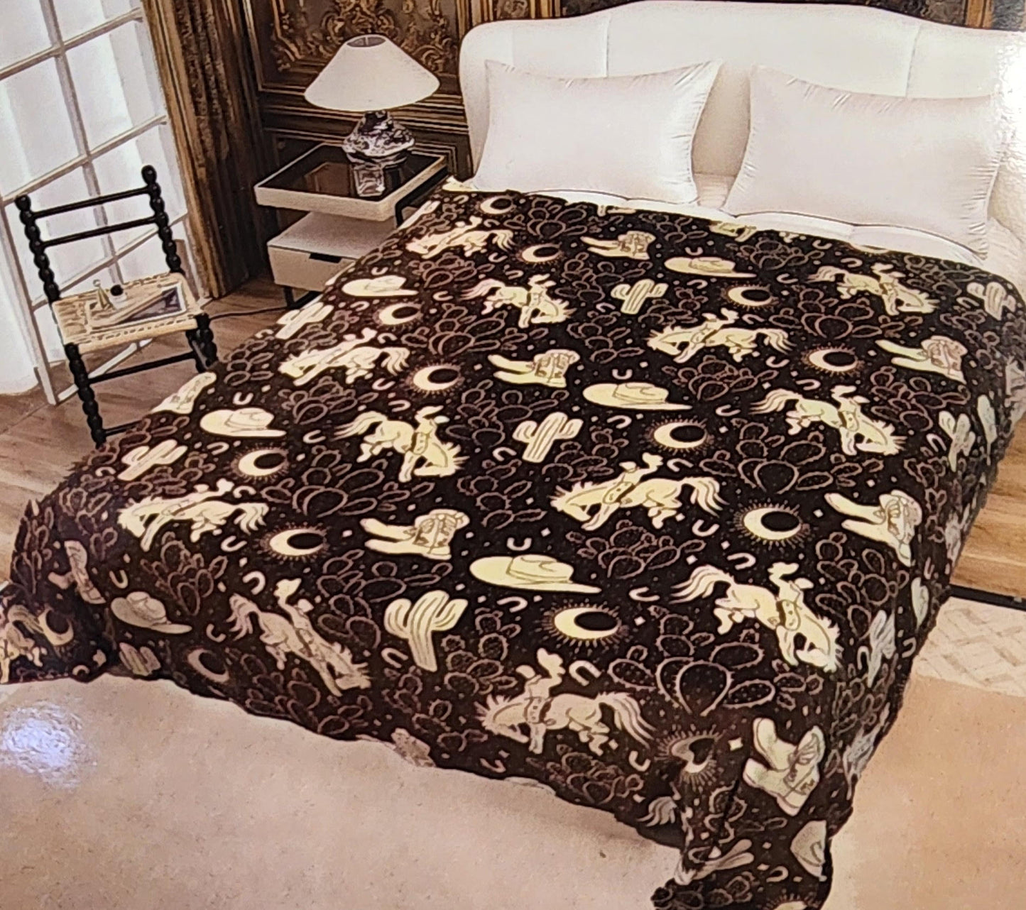 Yee Haw Blanket in Brown