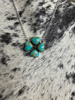 Turquoise Clover Leaf Necklace