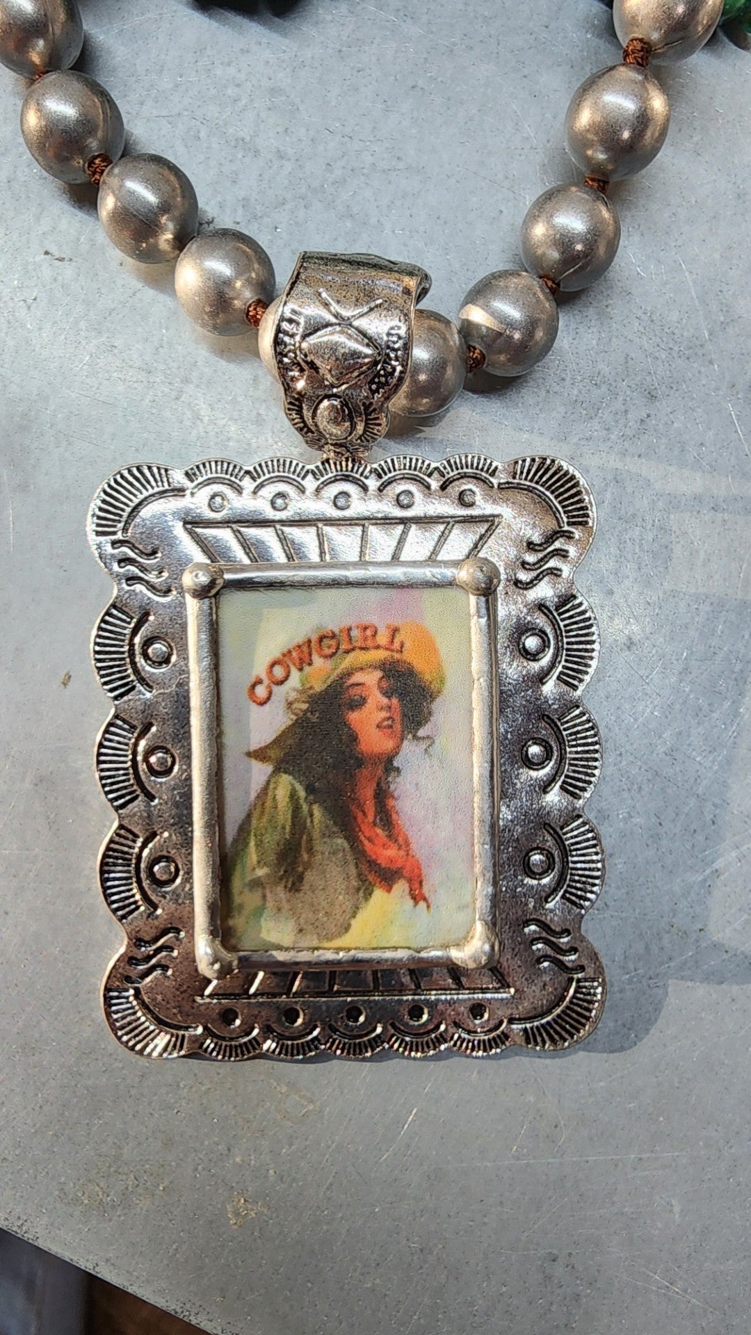 Handcrafted Cowgirl Pendant