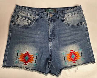 Aztec Denim Shorts