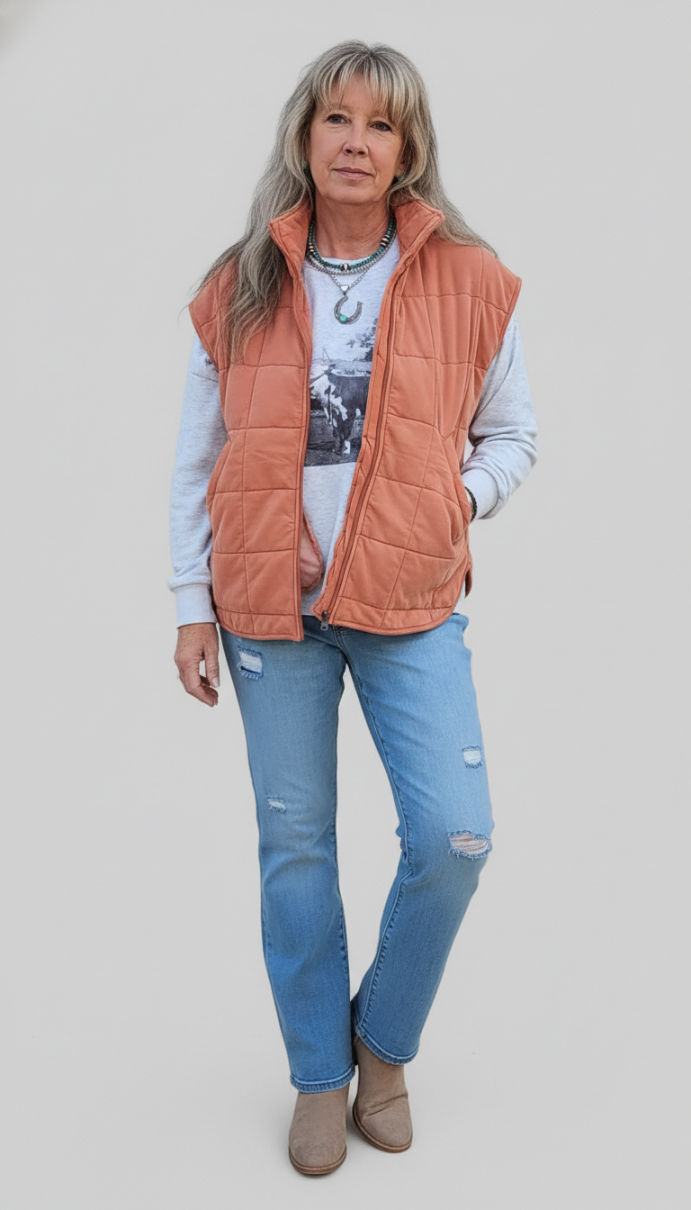 Puffy Vest (Rust)