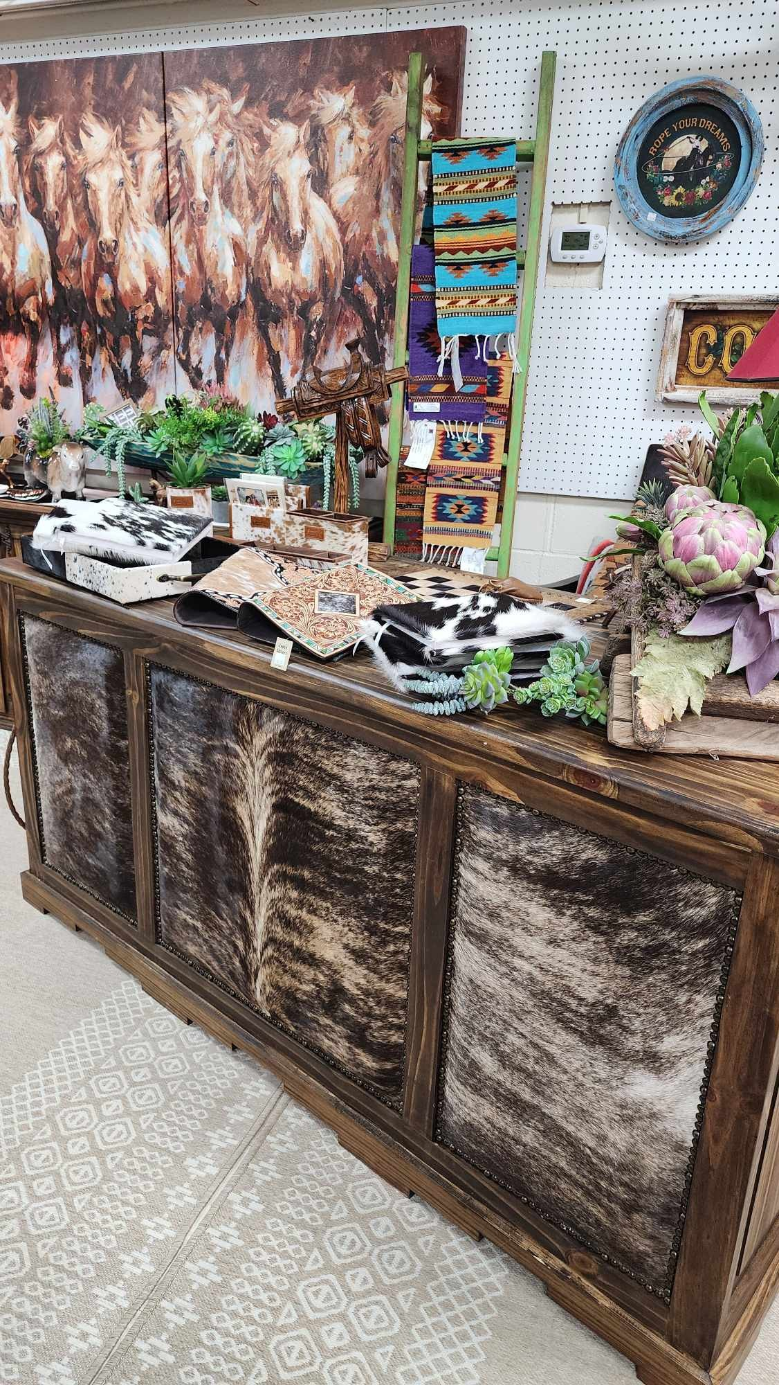 Cowhide executive desk $1850