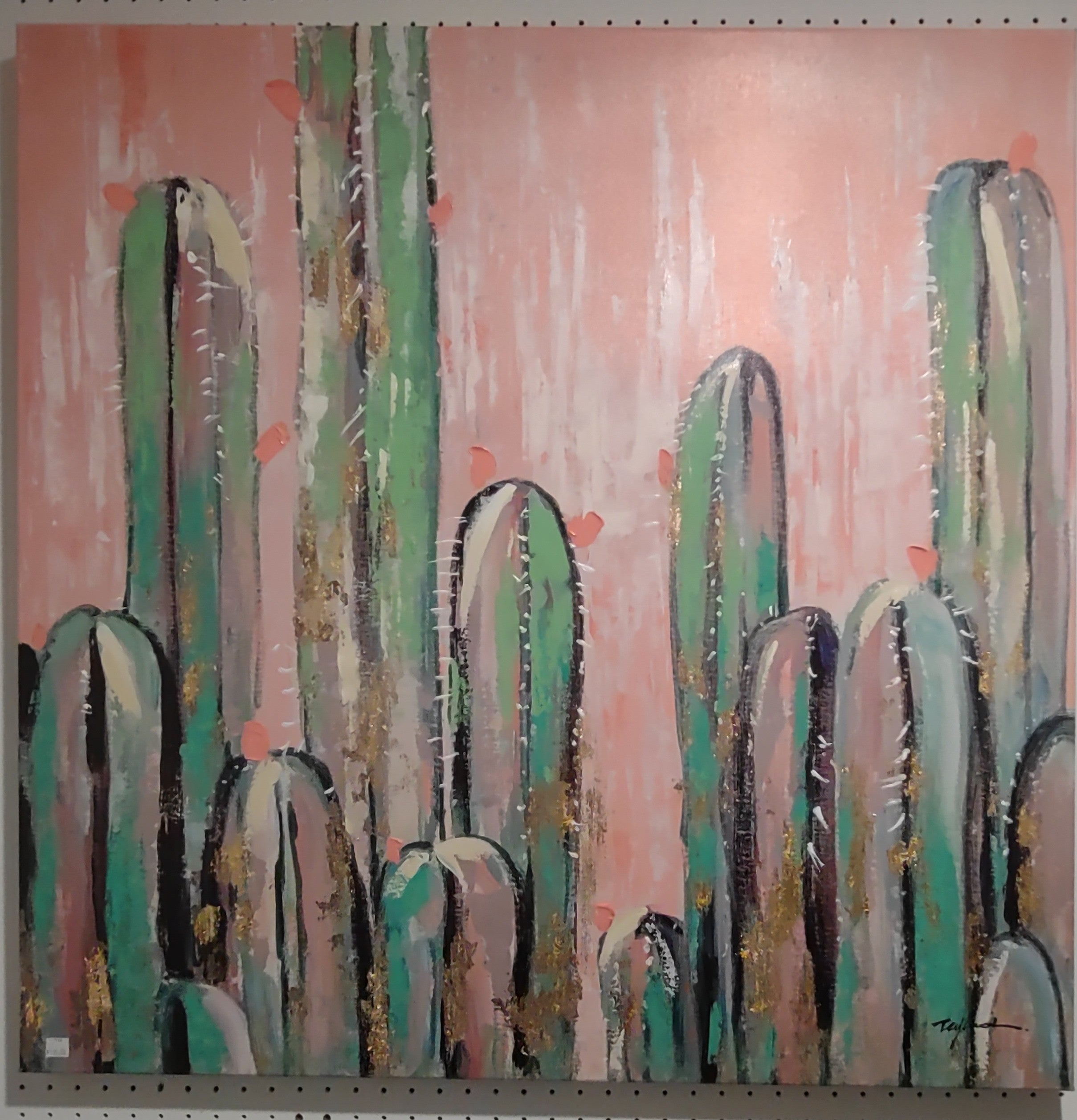 Pink Cactus Painting