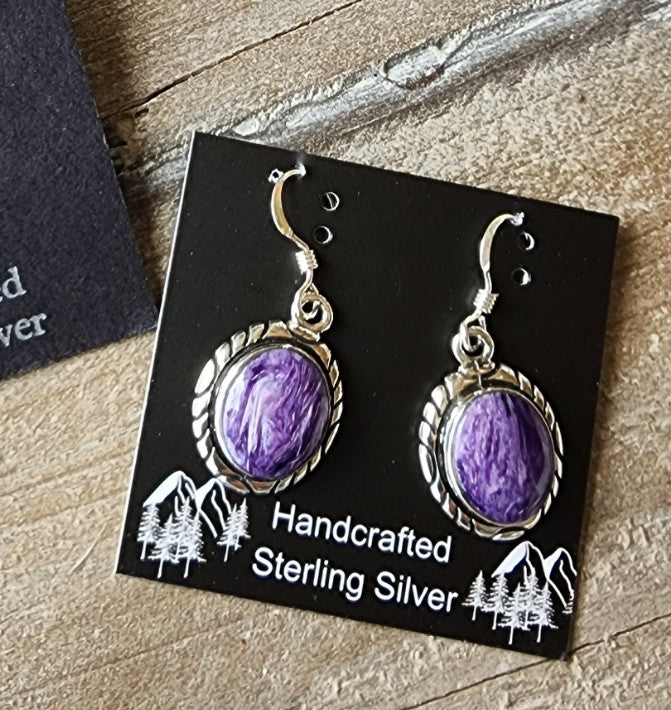Purple Spiney Oyster Dangle Earrings