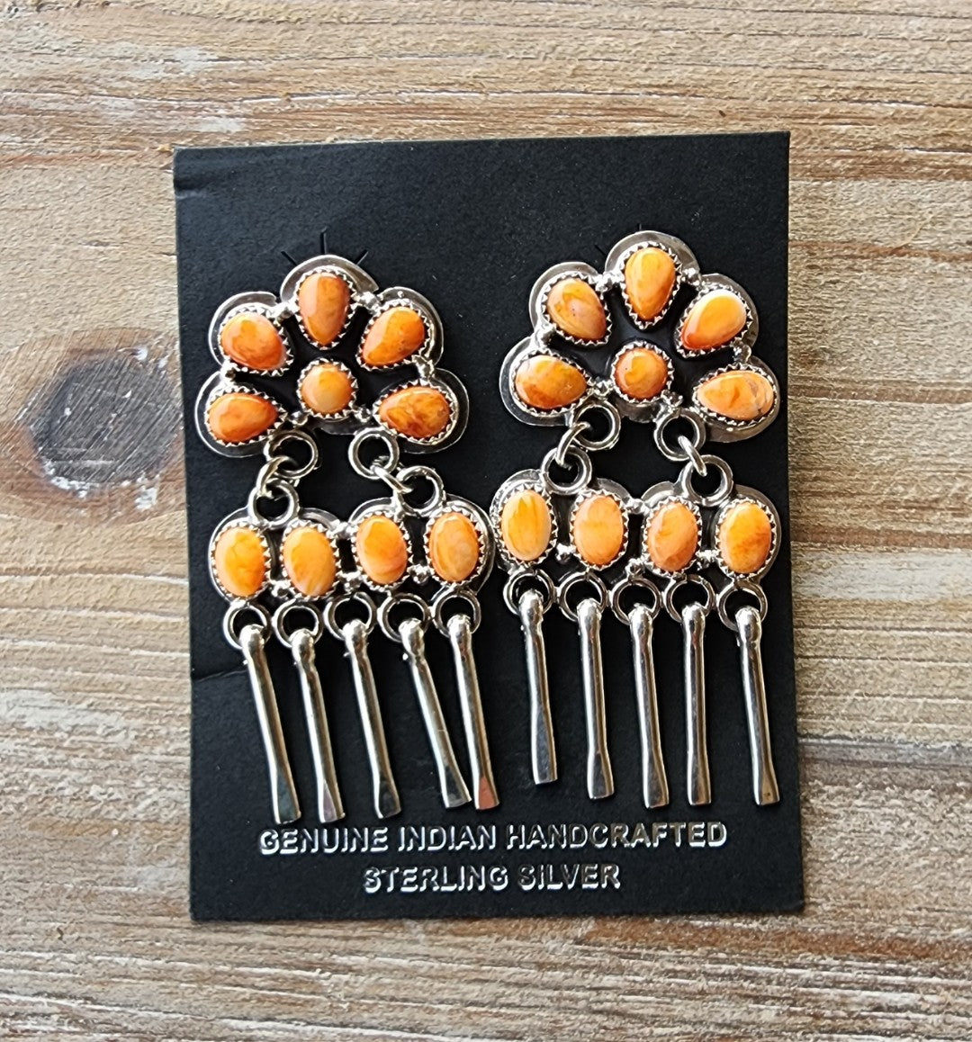 Sterling Silver Spiney Oyster Chandelier Earrings