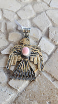 Pink Conch Thunderbird Pendant