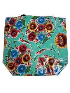 Turquoise Oil Cloth Tote