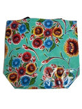Turquoise Oil Cloth Tote