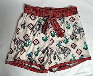 Western Print Shorts